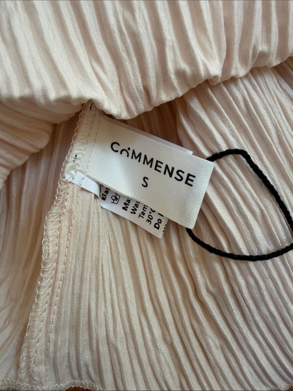 New! Commense small champagne crinkle halter top and wide leg pants set. - Picture 6 of 12